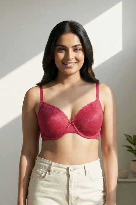 Zivame Lush Cherry Padded Wired 3/4th Coverage Lace Bra - Love Potion — image 4